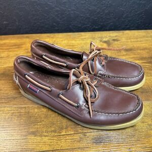 Sebago Docksides Boat Shoes Womens Size 9 M Brown Leather‎